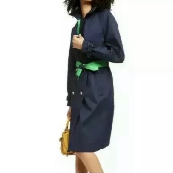 3.1 PHILLIP LIM Phillip For Target Trench Coat Navy Blue Green - Picture 5 of 6